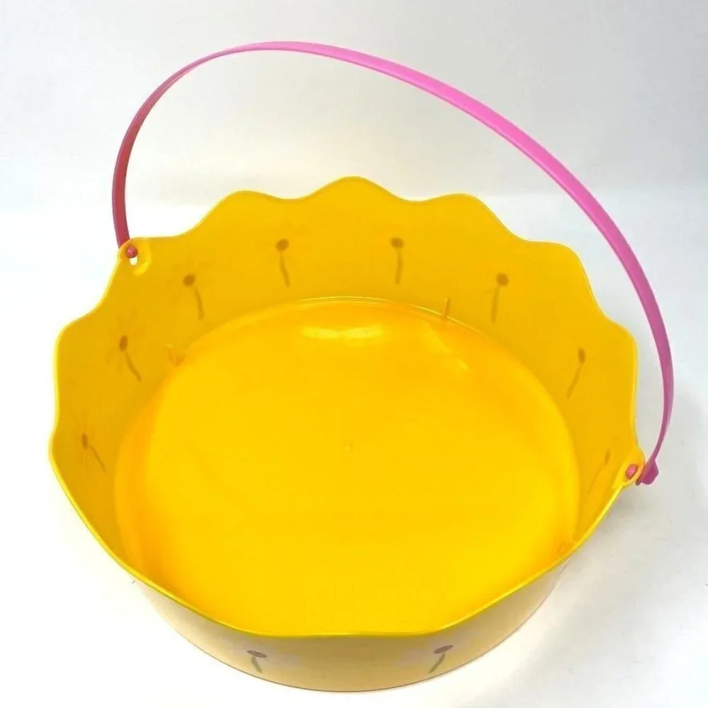 Target Large Plastic Easter Basket Yellow Daisies 12